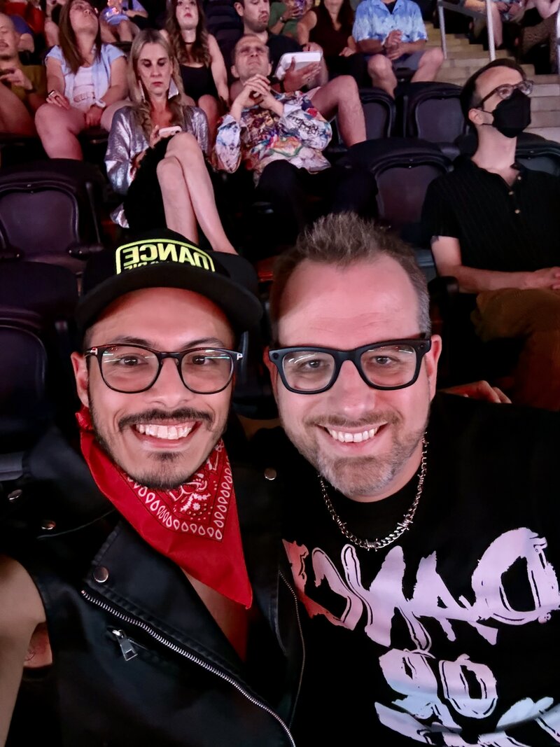 Greg and Joe at a concert
