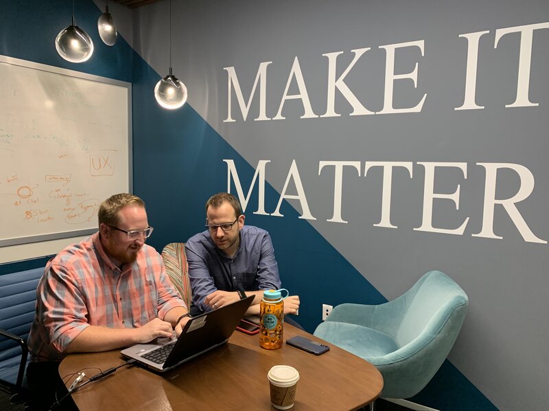 Collaborating at the Make It Matter wall